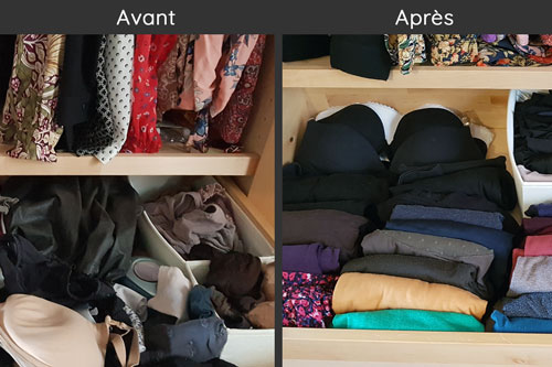Pliage vertical et détox du tiroir à vêtement